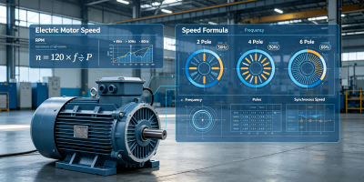 Electric motor speed RPM pole number and frequency selection guide