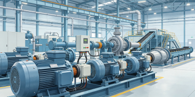Three phase industrial electric motors used for pumps compressors and manufacturing equipment
